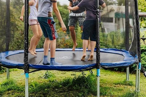 a sheet or web supported by metal frames|How trampoline is made .